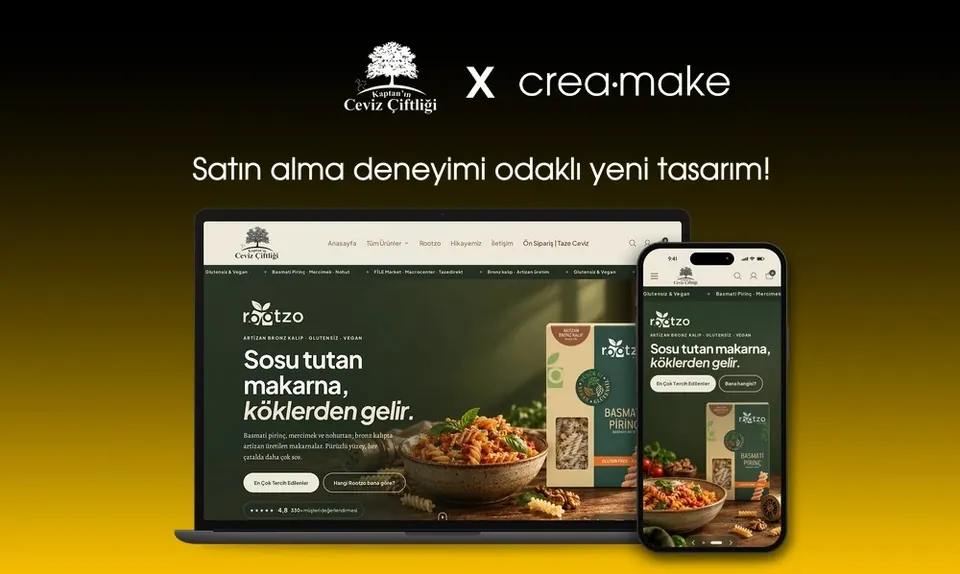 Kaptan'ın Ceviz Çiftliği satın alma deneyimi odaklı yeni web sitesi tasarımı
