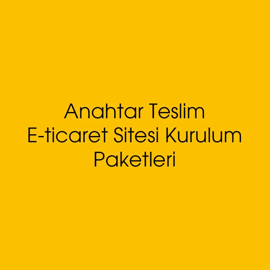 Anahtar Teslim E-Ticaret Sitesi Kurulumu - Creamake