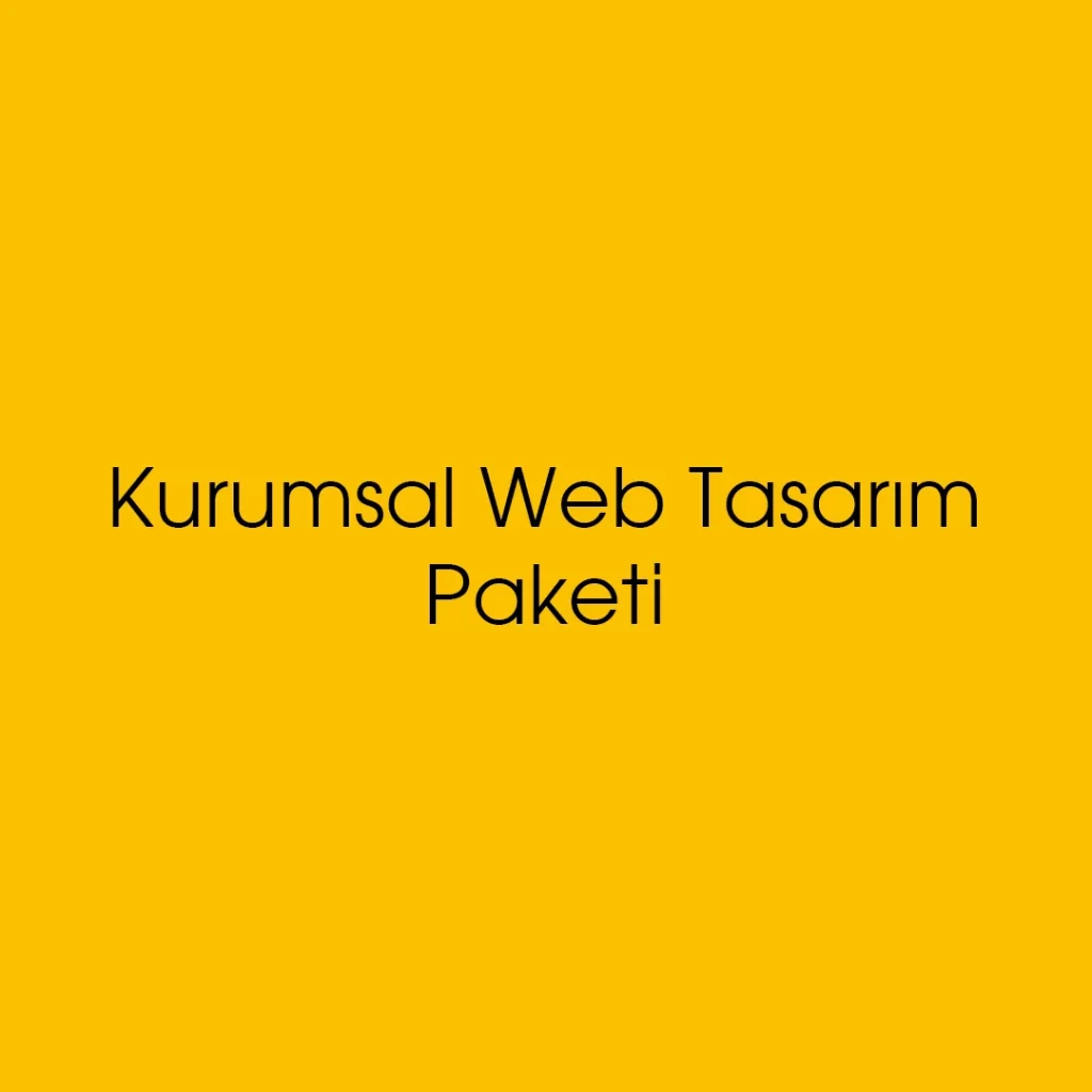 Kurumsal Web Tasarım Paketi